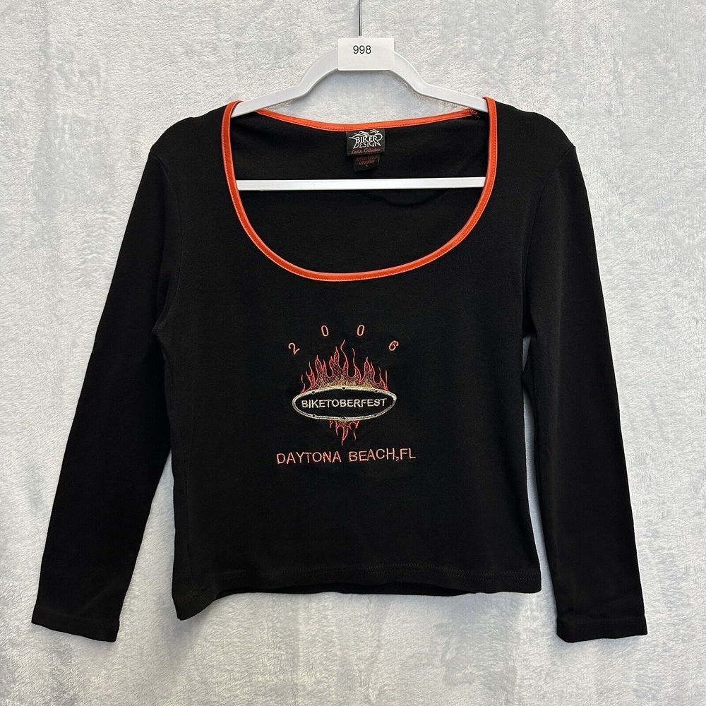 Vintage 2006 Biker Design Biketoberfest Daytona Beach Scoop Neck Women’s Sz L